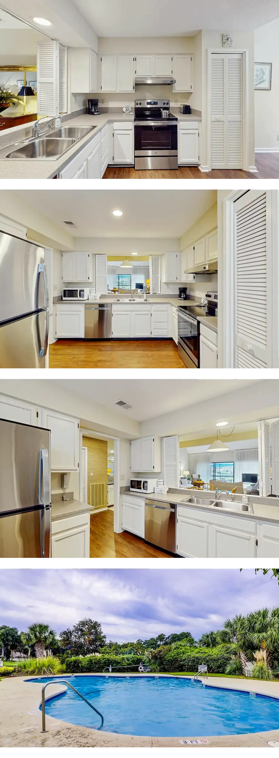 Condo with soaring ceilings, a deck, lag...