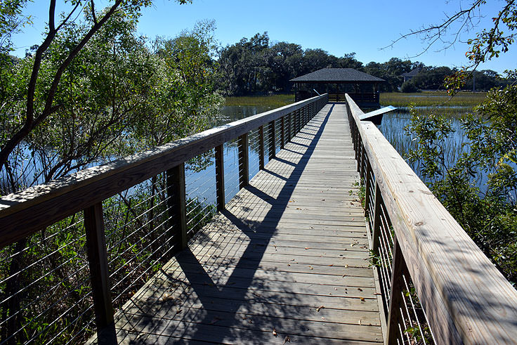 Waterfront walkway at the Coastal Discovery Museum in Hilton Head, SC
