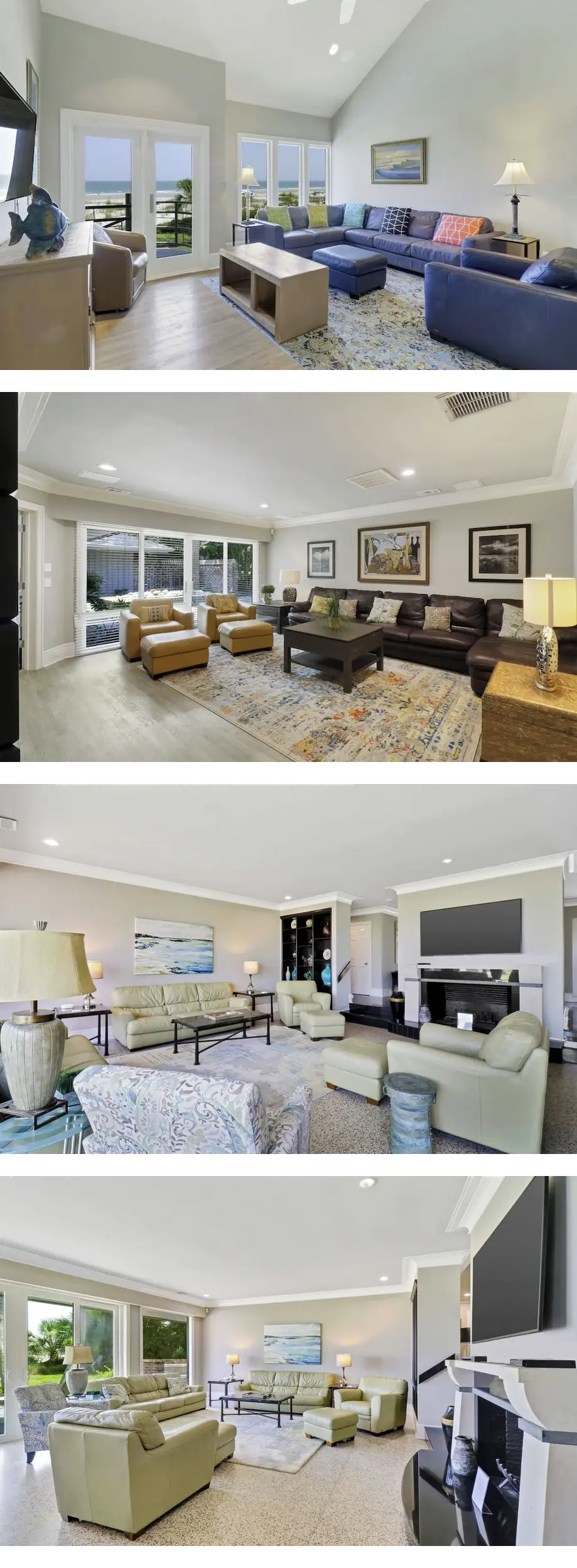 Oceanfront home with huge windows and a ...