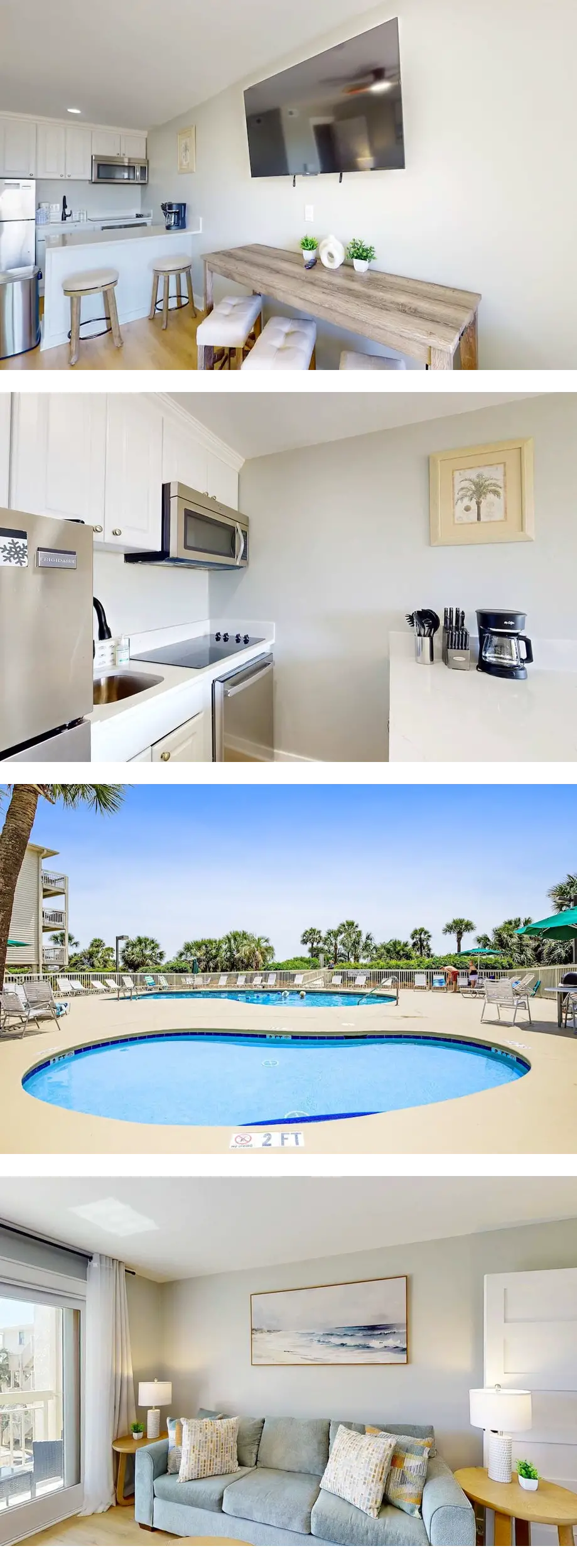 Beach-view condo in oceanfront complex w...