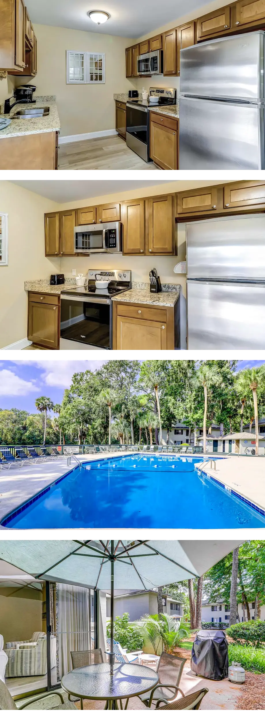 Two-story end condo with private patio, ...