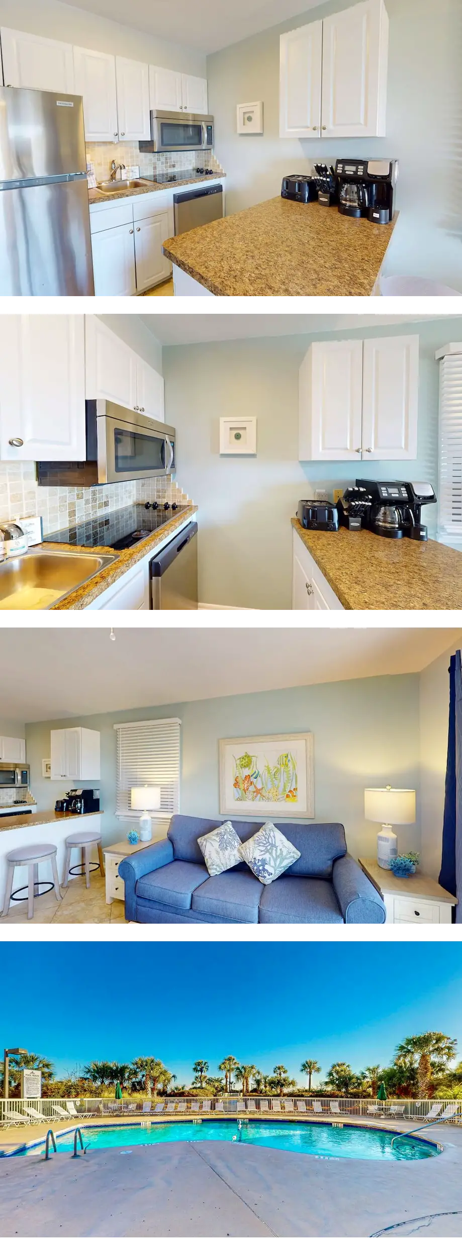 Beach-view condo in oceanfront complex w...