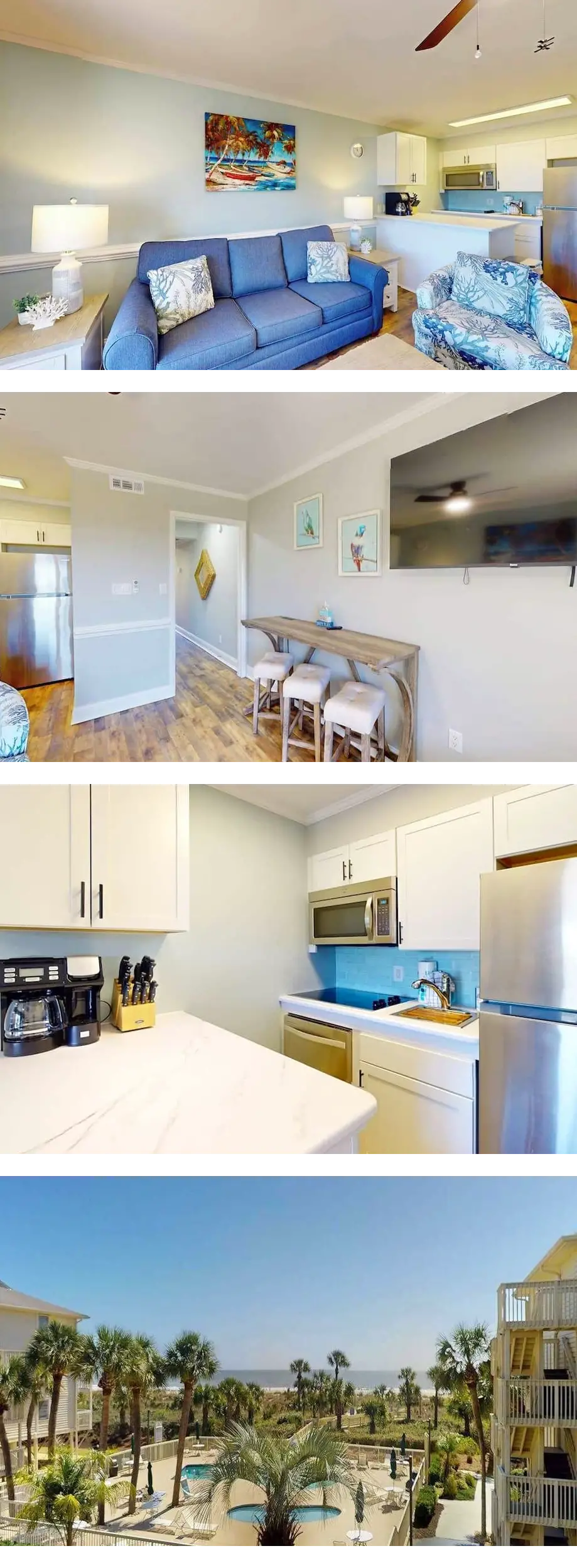 Beach-view condo in oceanfront complex w...